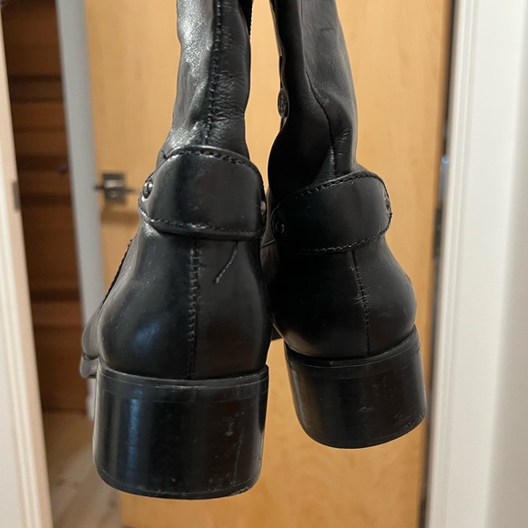 Etienne Aigner Costa Riding Boots, Black and Banana Bread Brown, Size 9.5 - Picture 6 of 9